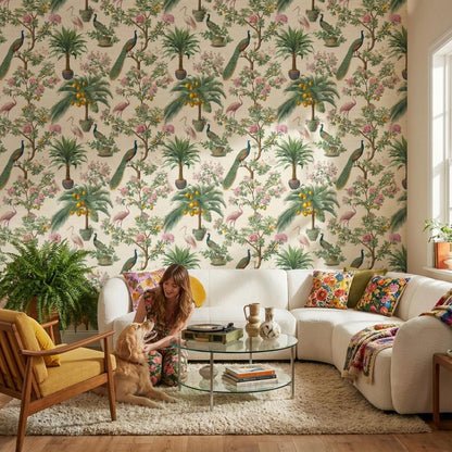Floral Wallpaper Greenery Vintage Wall Mural