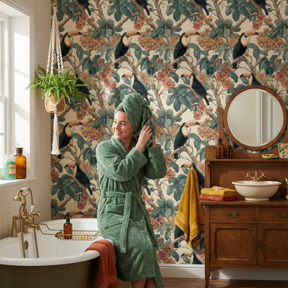 Tropical Birds Wallpaper Vintage Botanical Wall Mural