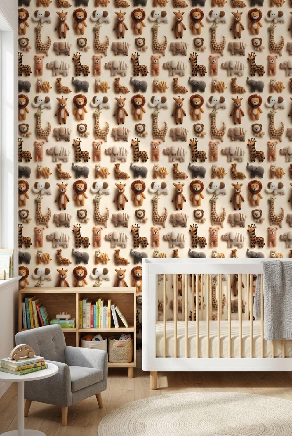 Animals Wallpaper Felt Plush Wall Mural