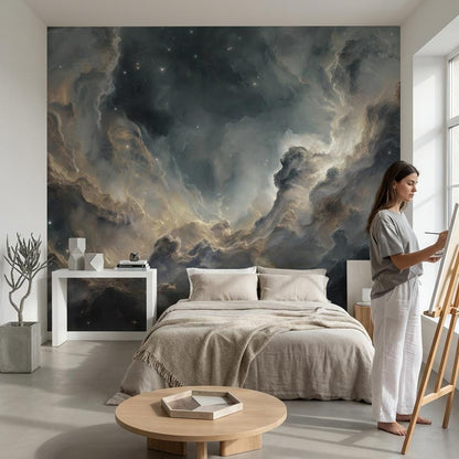 Cosmic Wallpaper Ethereal Galaxy Wall Mural