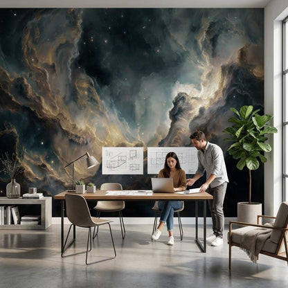 Cosmic Wallpaper Ethereal Galaxy Wall Mural