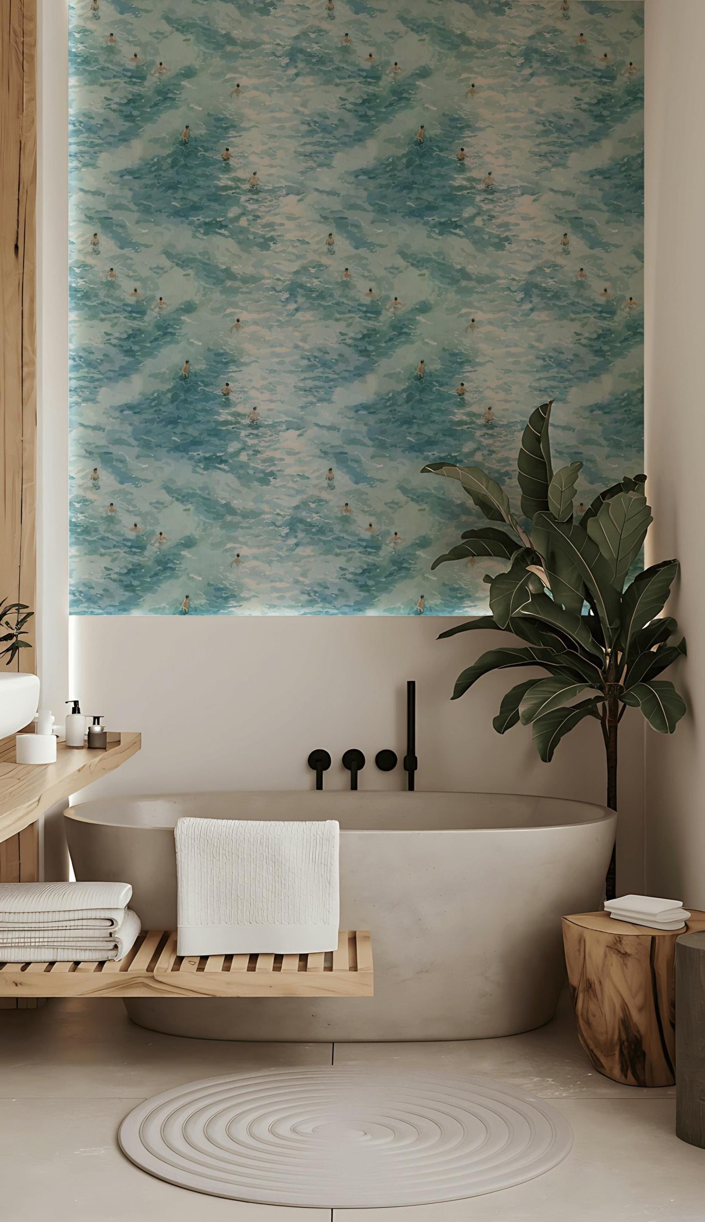 Swimming Wallpaper Abstract Blue Wall Mural