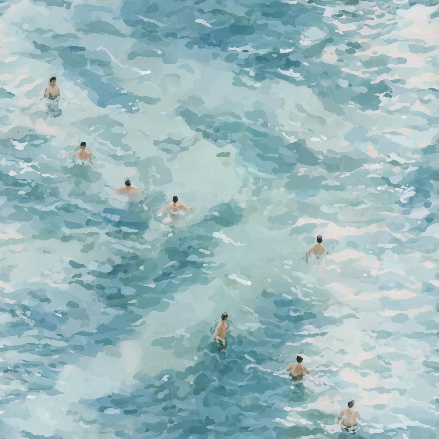 Swimming Wallpaper Abstract Blue Wall Mural