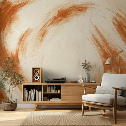 Minimalist Terracotta Abstract Mural Boho Peel and Stick Wallpaper