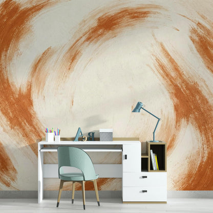 Minimalist Terracotta Abstract Mural Boho Peel and Stick Wallpaper