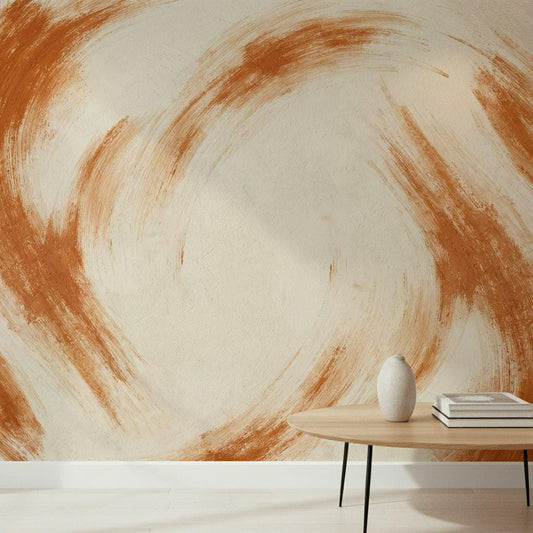 Minimalist Terracotta Abstract Mural Boho Peel and Stick Wallpaper