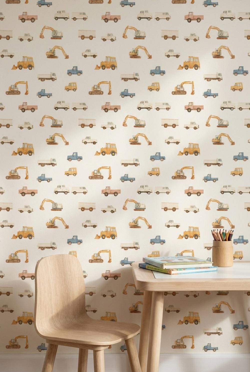 Construction Vehicles Wallpaper Trucks Excavators Wall Mural