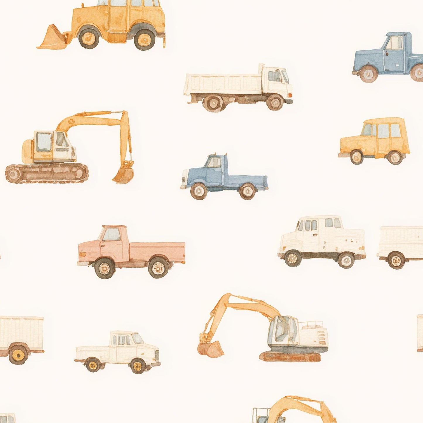 Construction Vehicles Wallpaper Trucks Excavators Wall Mural