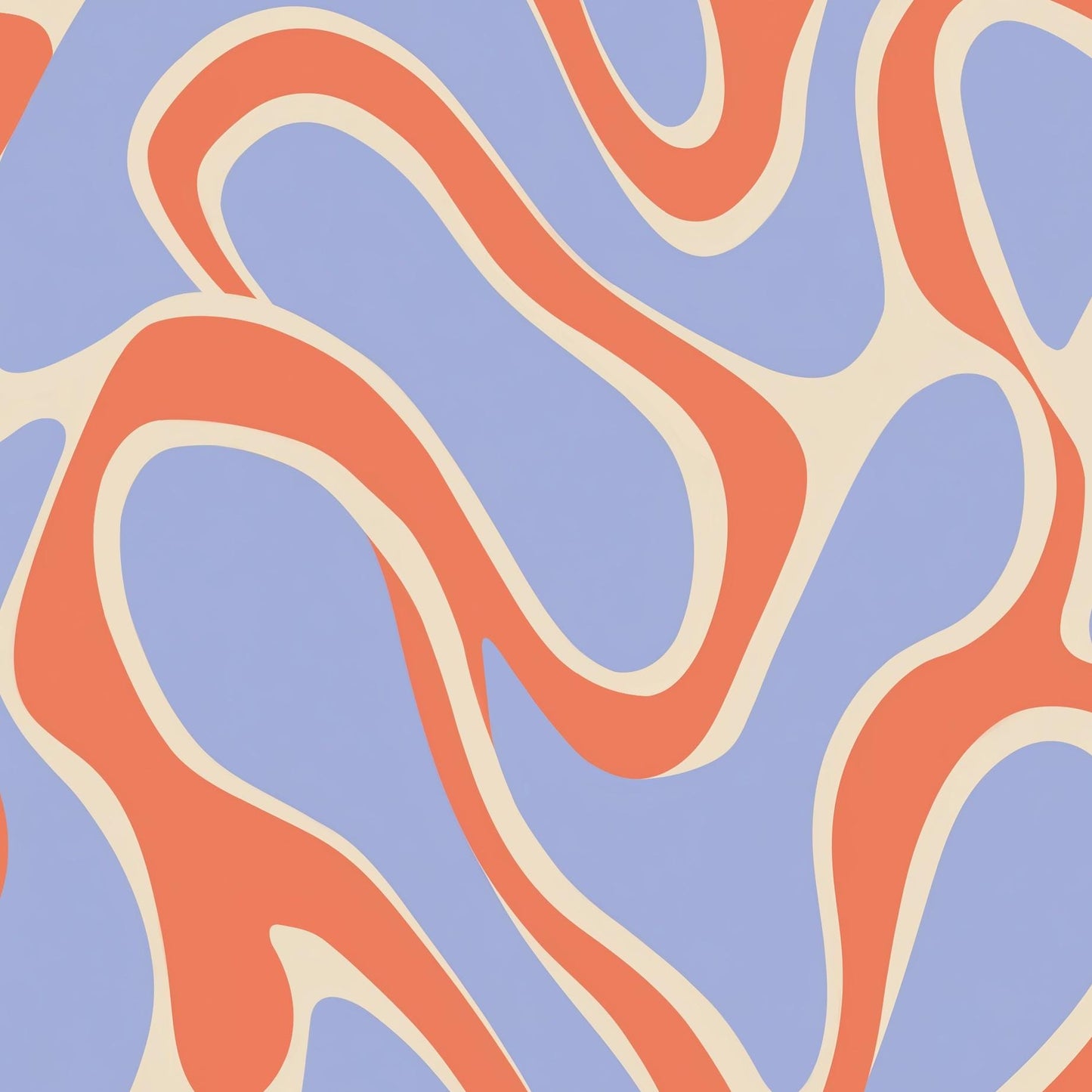Geometric Wallpaper Wavy Colorful Wall Mural
