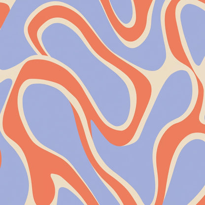 Geometric Wallpaper Wavy Colorful Wall Mural