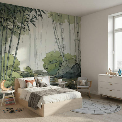 Tranquil Bamboo Forest Wall Mural - Zen Nature Peel and Stick Wallpaper