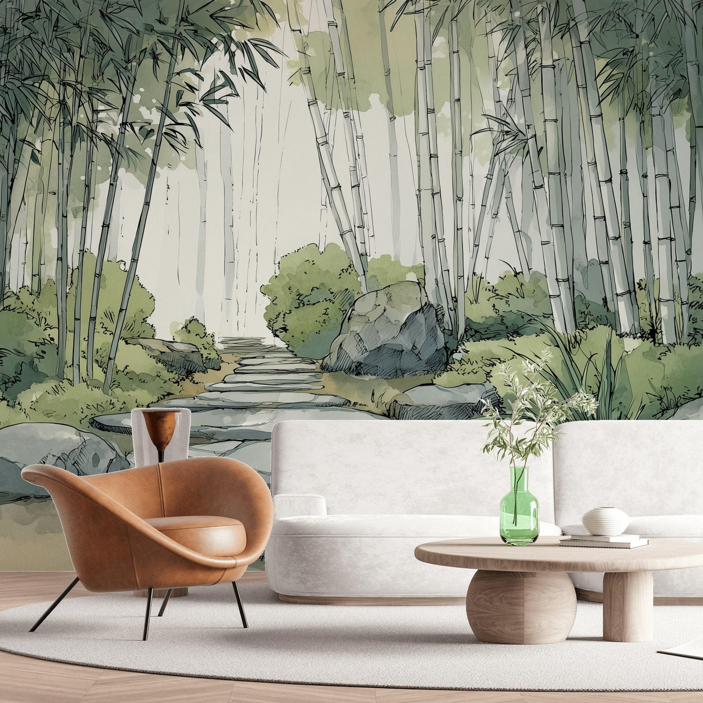 Tranquil Bamboo Forest Wall Mural - Zen Nature Peel and Stick Wallpaper