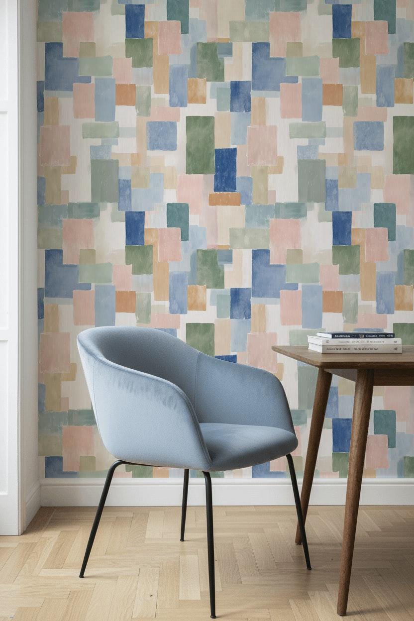 Abstract Pattern Wallpaper Modern Rectangles Wall Mural