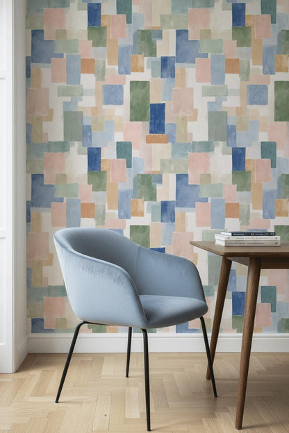 Abstract Pattern Wallpaper Modern Rectangles Wall Mural