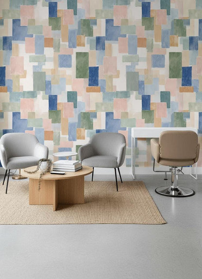 Abstract Pattern Wallpaper Modern Rectangles Wall Mural