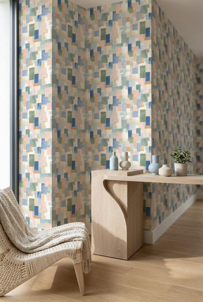 Abstract Pattern Wallpaper Modern Rectangles Wall Mural