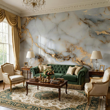 Marble Wallpaper Abstract Gold Veins Wall Mural