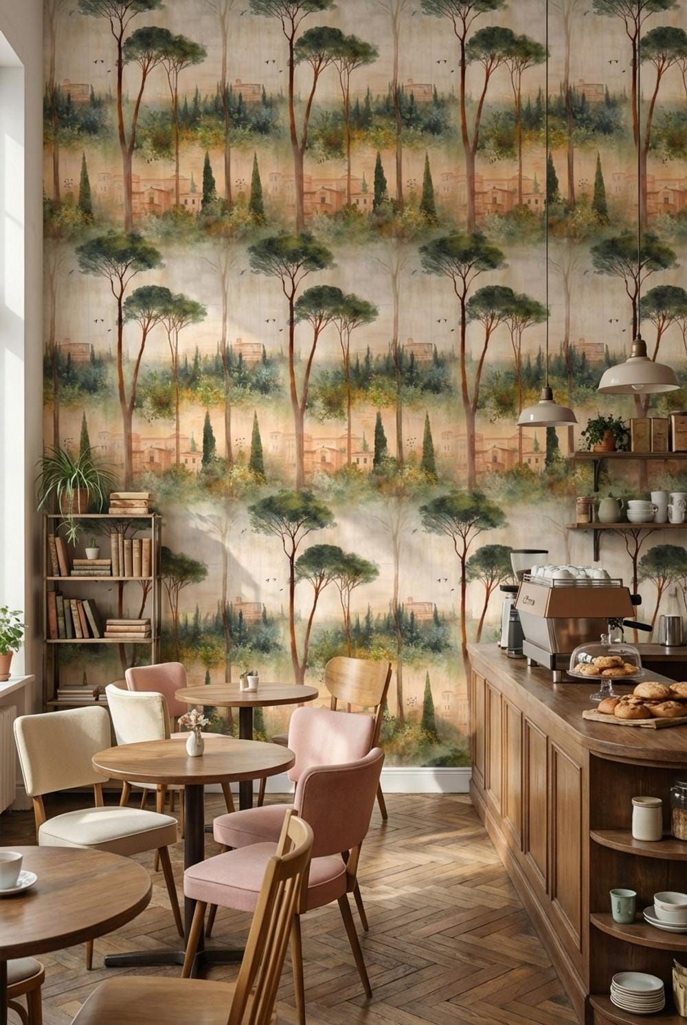 Mediterranean Landscape Wallpaper Greenery Architecture Wall Mural