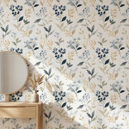 Floral Wallpaper Watercolor Modern Wall Mural