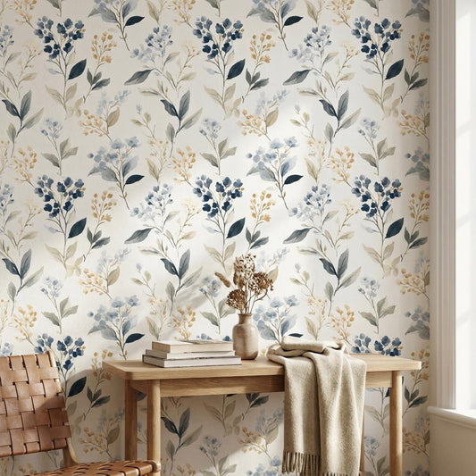 Floral Wallpaper Watercolor Modern Wall Mural