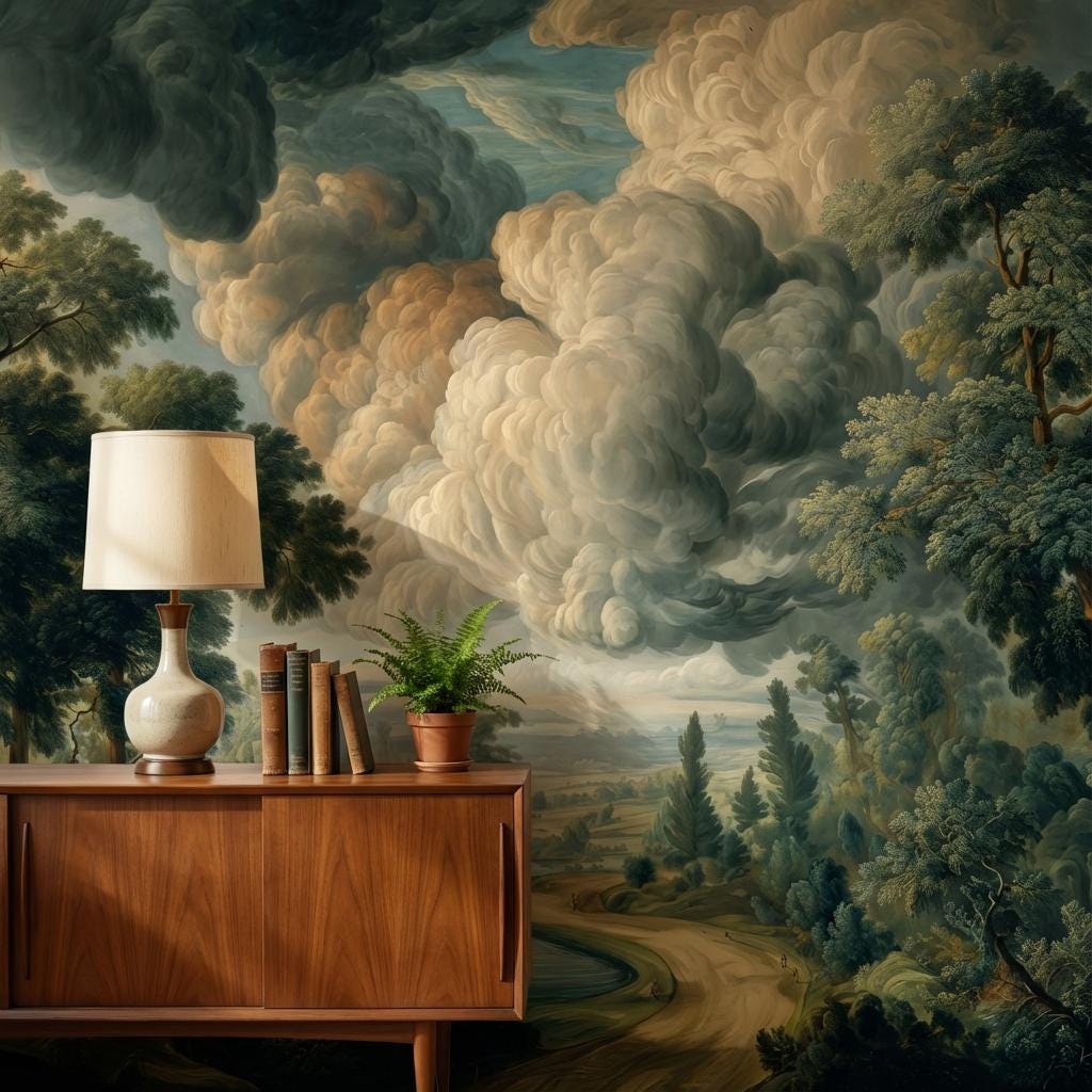 Shades Of Green Wallpaper Classic Landscape Wall Mural