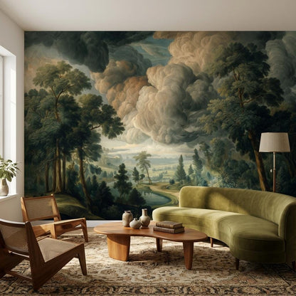 Shades Of Green Wallpaper Classic Landscape Wall Mural