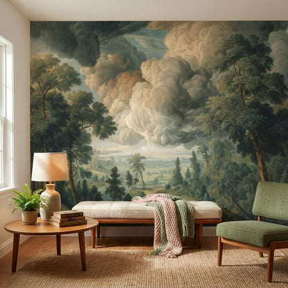 Shades Of Green Wallpaper Classic Landscape Wall Mural