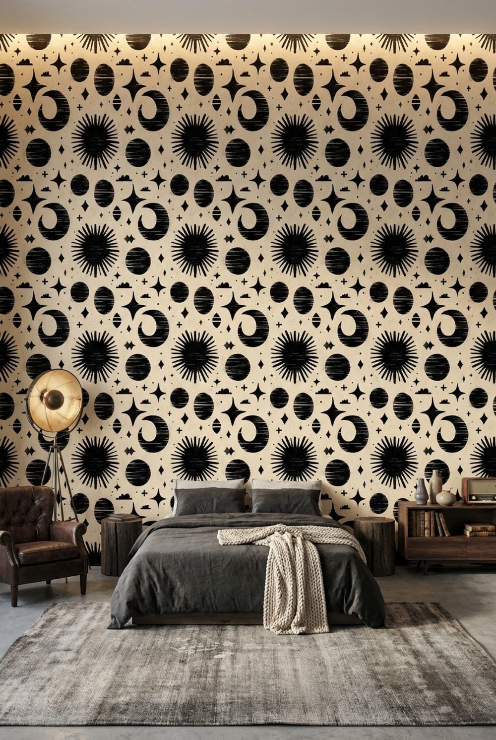 Geometric Wallpaper Abstract Celestial Wall Mural