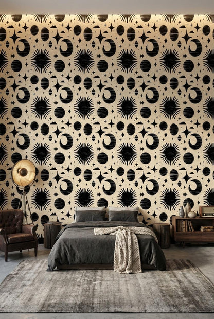 Geometric Wallpaper Abstract Celestial Wall Mural