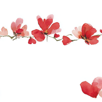 White Background Wallpaper Floral Watercolor Wall Mural