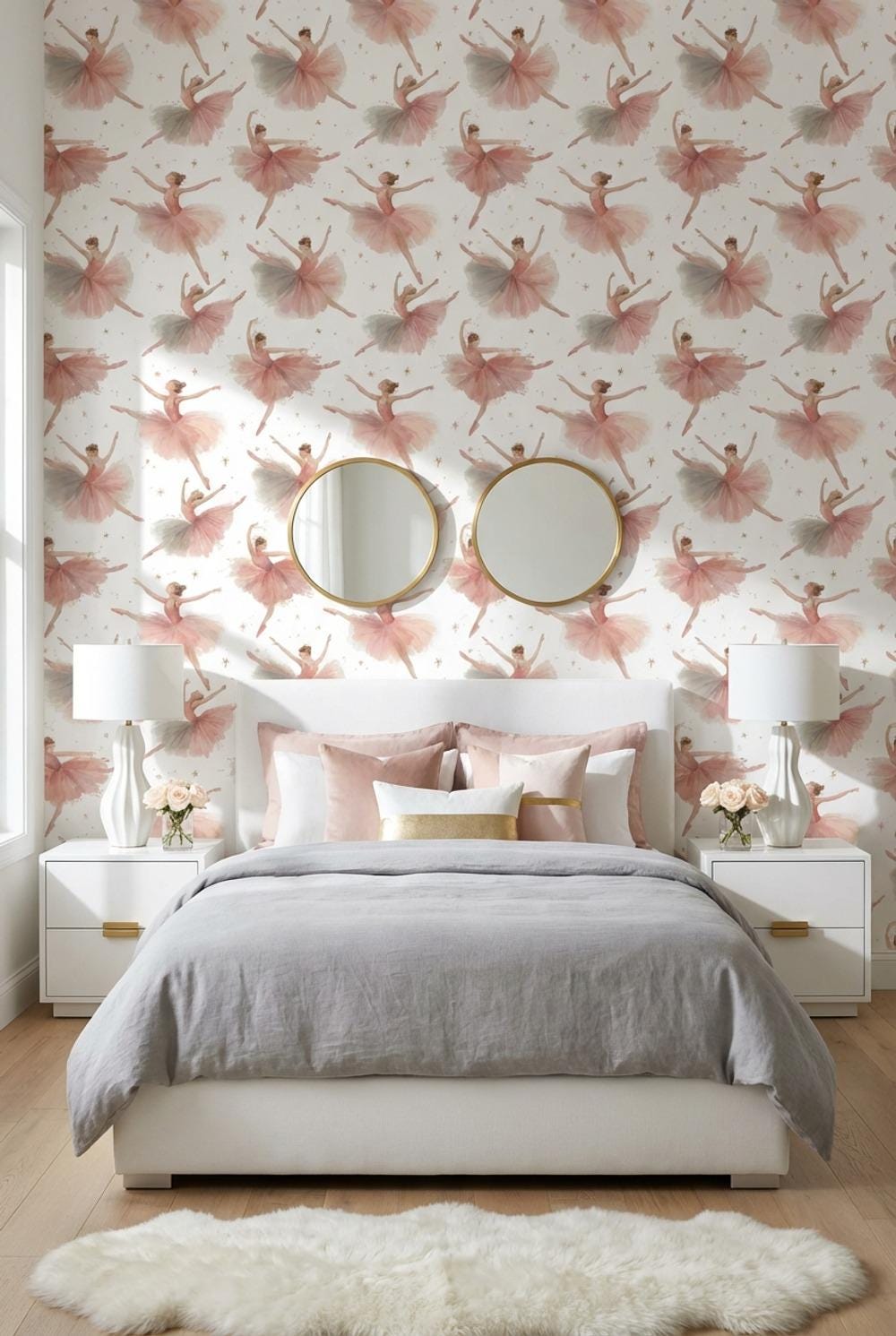 Ballerinas Wallpaper Pink Graceful Wall Mural