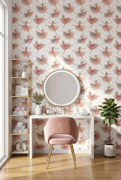 Ballerinas Wallpaper Pink Graceful Wall Mural