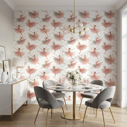 Ballerinas Wallpaper Pink Graceful Wall Mural