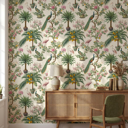 Floral Wallpaper Greenery Vintage Wall Mural
