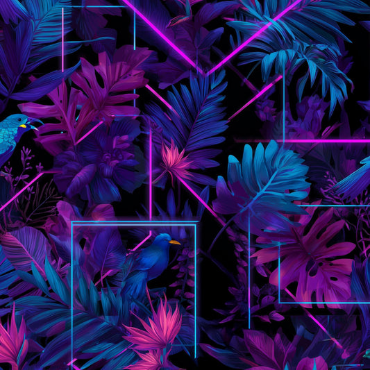 Tropical Wallpaper Neon Birds Wall Mural