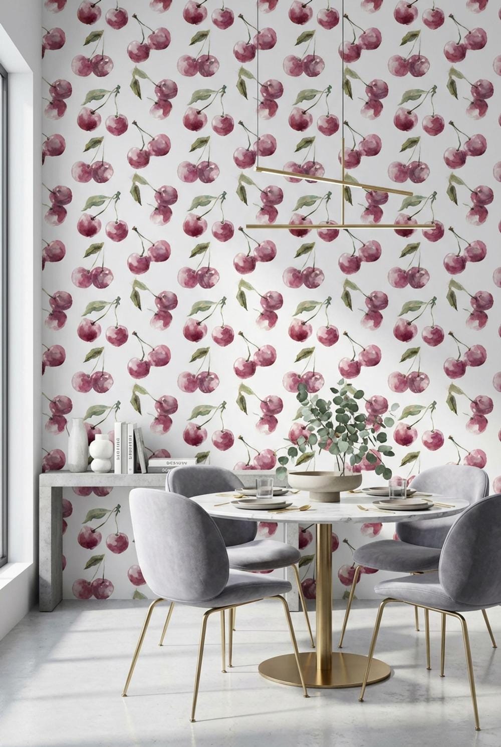 White Background Wallpaper Muted Green Wall Mural