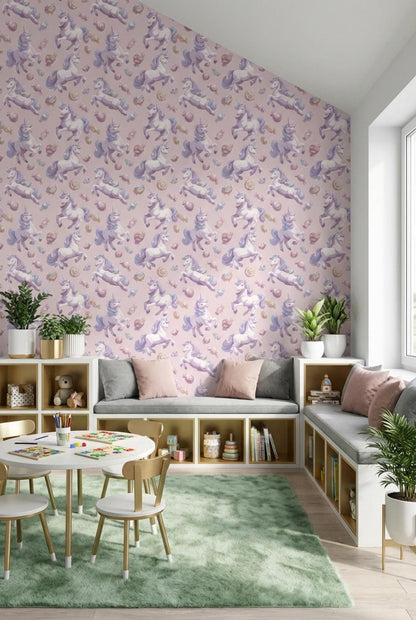 Unicorn Fantasy Wallpaper Candy Whimsical Wall Mural