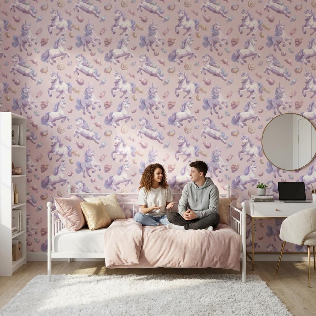 Unicorn Fantasy Wallpaper Candy Whimsical Wall Mural