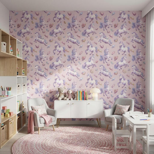 Unicorn Fantasy Wallpaper Candy Whimsical Wall Mural