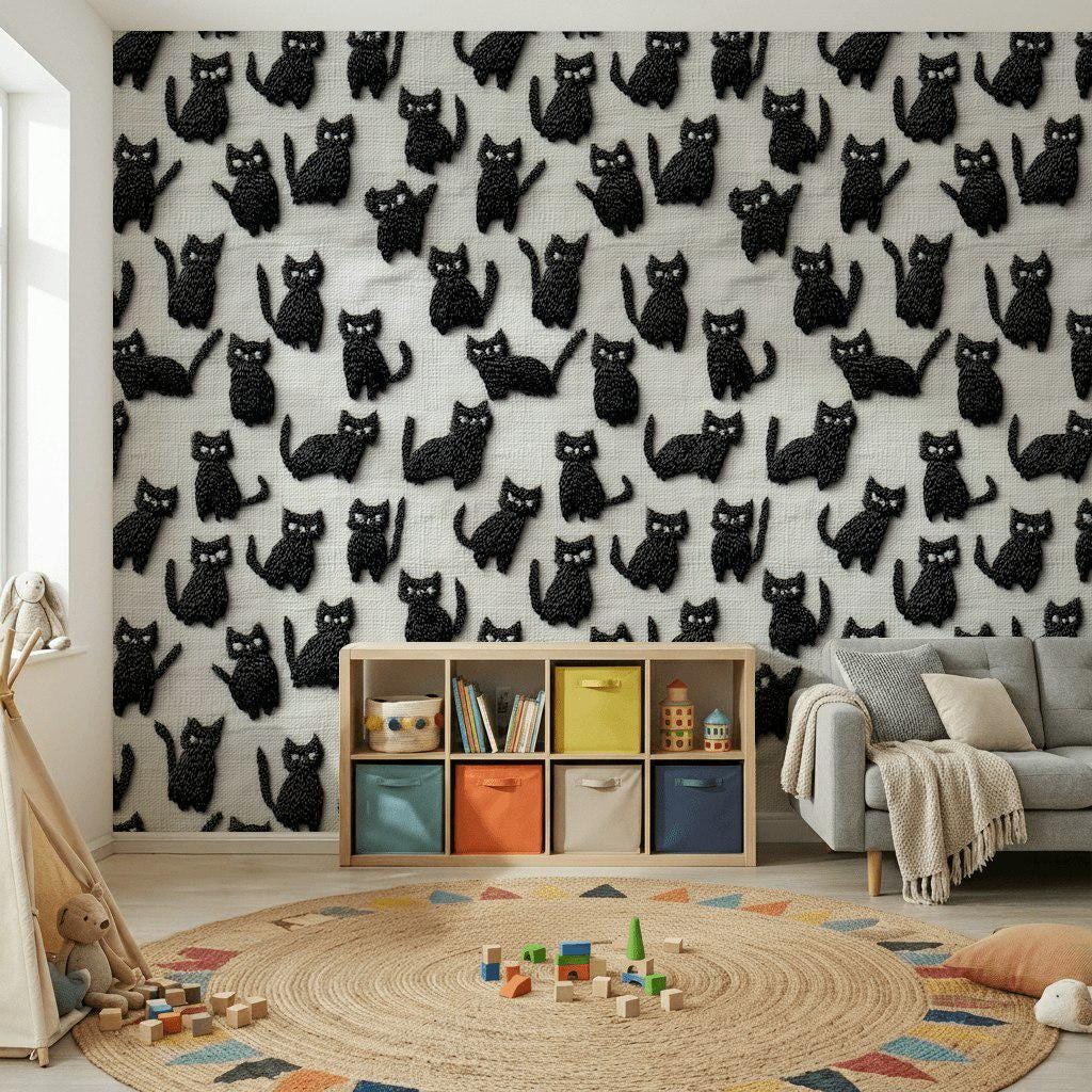 White Background Wallpaper Modern Playful Wall Mural