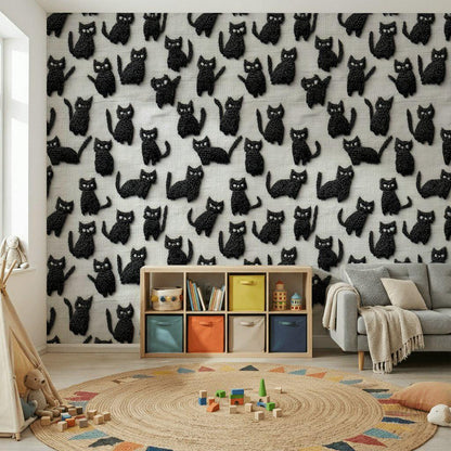 White Background Wallpaper Modern Playful Wall Mural