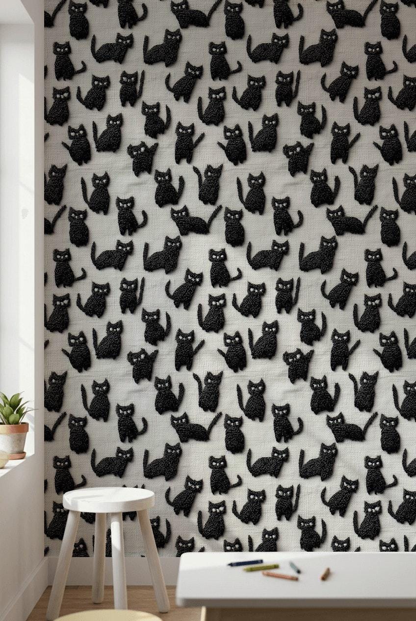 White Background Wallpaper Modern Playful Wall Mural