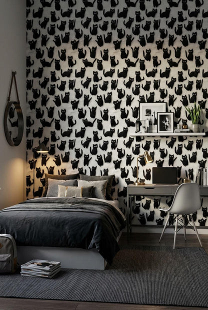 White Background Wallpaper Modern Playful Wall Mural