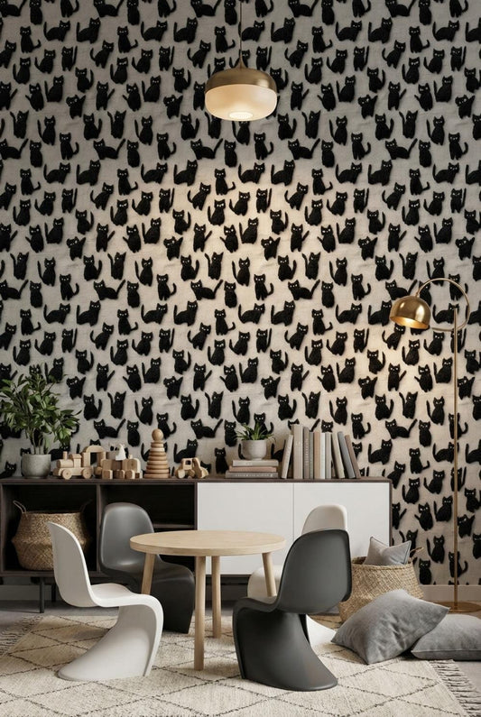 White Background Wallpaper Modern Playful Wall Mural