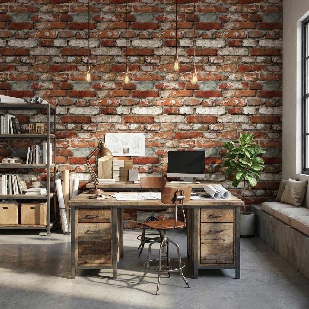 Brick Wall Wallpaper Rustic Industrial Wall Mural