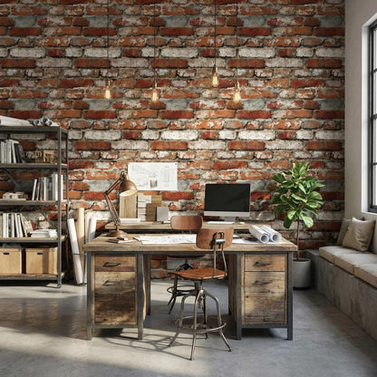 Brick Wall Wallpaper Rustic Industrial Wall Mural