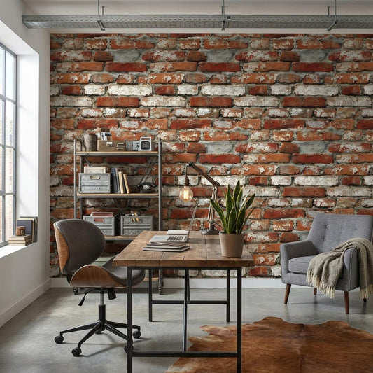 Brick Wall Wallpaper Rustic Industrial Wall Mural