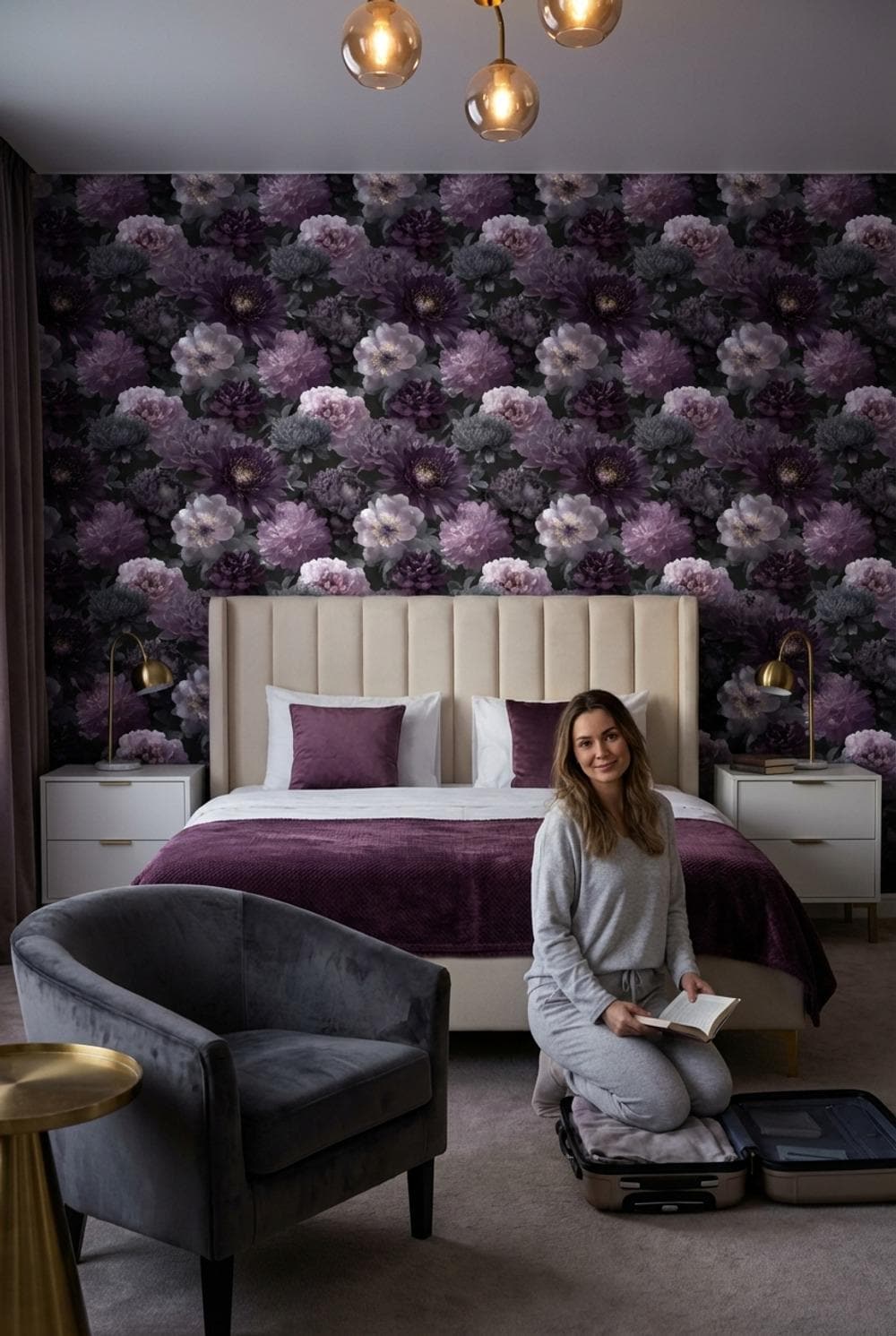 Floral Wallpaper Glamorous Modern Wall Mural