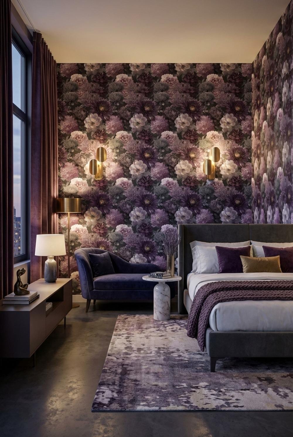 Floral Wallpaper Glamorous Modern Wall Mural