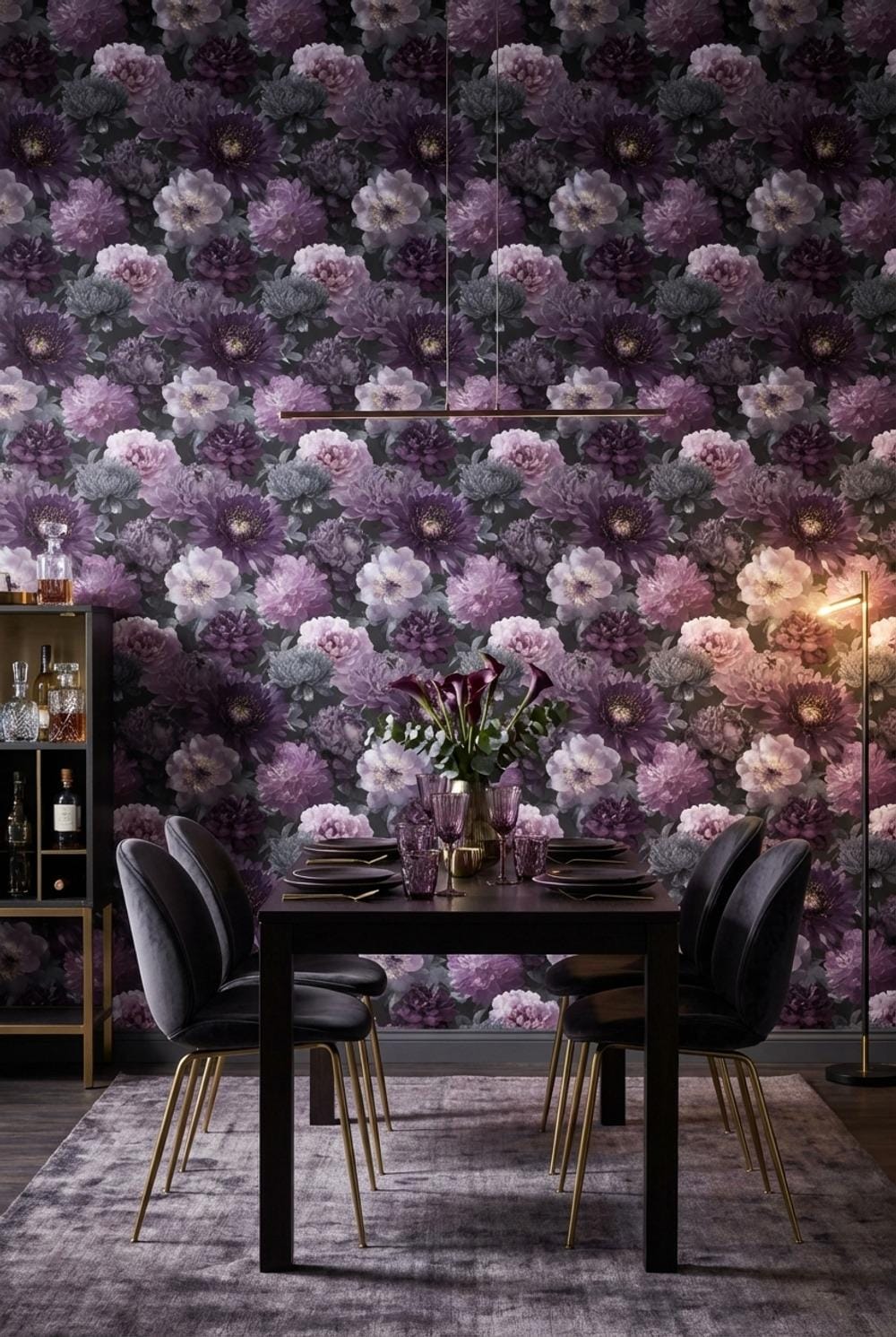 Floral Wallpaper Glamorous Modern Wall Mural